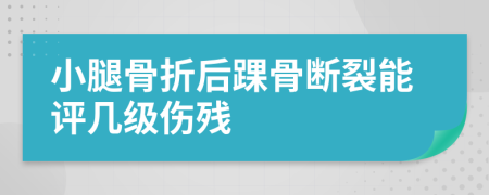 小腿骨折后踝骨断裂能评几级伤残