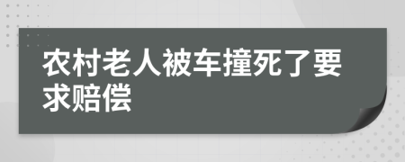 农村老人被车撞死了要求赔偿