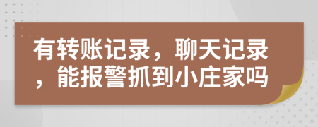 有转账记录，聊天记录，能报警抓到小庄家吗