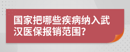 国家把哪些疾病纳入武汉医保报销范围？