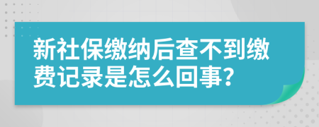 新社保缴纳后查不到缴费记录是怎么回事？