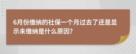 6月份缴纳的社保一个月过去了还是显示未缴纳是什么原因？