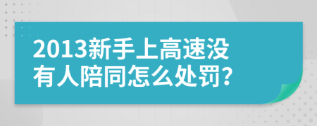 2013新手上高速没有人陪同怎么处罚？