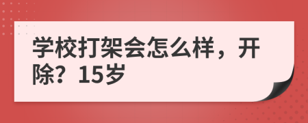 学校打架会怎么样，开除？15岁