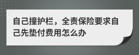 自己撞护栏，全责保险要求自己先垫付费用怎么办