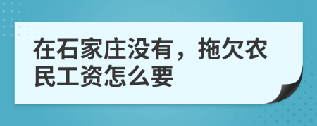 在石家庄没有，拖欠农民工资怎么要