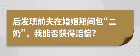 后发现前夫在婚姻期间包“二奶”，我能否获得赔偿？