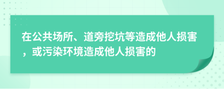 在公共场所、道旁挖坑等造成他人损害，或污染环境造成他人损害的