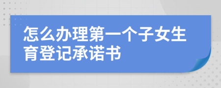 怎么办理第一个子女生育登记承诺书