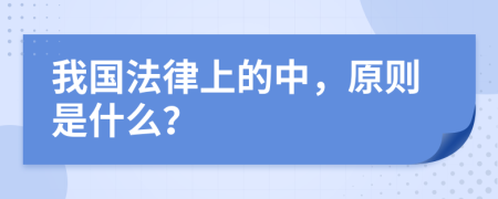 我国法律上的中，原则是什么？