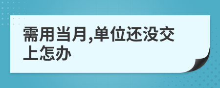 需用当月,单位还没交上怎办