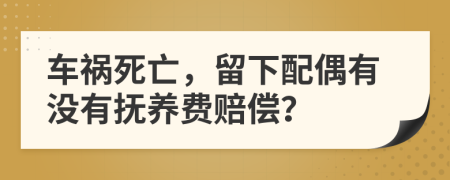 车祸死亡，留下配偶有没有抚养费赔偿？