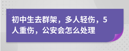 初中生去群架，多人轻伤，5人重伤，公安会怎么处理