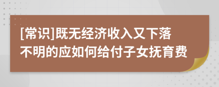 [常识]既无经济收入又下落不明的应如何给付子女抚育费