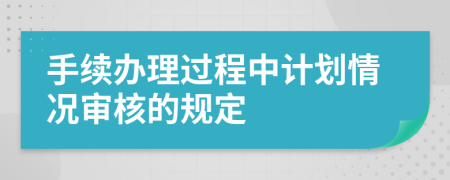 手续办理过程中计划情况审核的规定