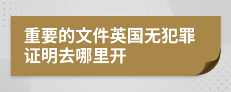 重要的文件英国无犯罪证明去哪里开