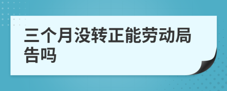 三个月没转正能劳动局告吗