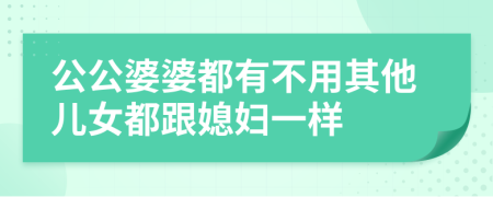 公公婆婆都有不用其他儿女都跟媳妇一样