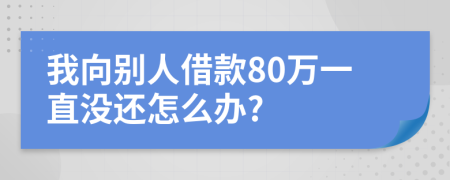 我向别人借款80万一直没还怎么办?