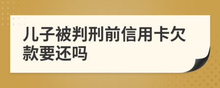 儿子被判刑前信用卡欠款要还吗