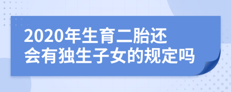 2020年生育二胎还会有独生子女的规定吗