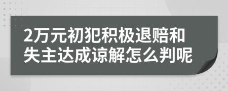 2万元初犯积极退赔和失主达成谅解怎么判呢