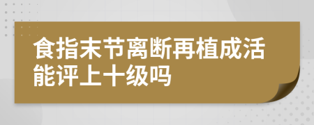 食指末节离断再植成活能评上十级吗