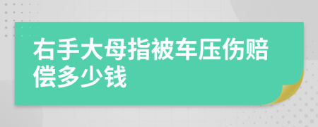 右手大母指被车压伤赔偿多少钱