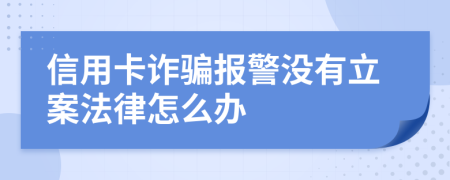 信用卡诈骗报警没有立案法律怎么办