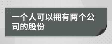 一个人可以拥有两个公司的股份