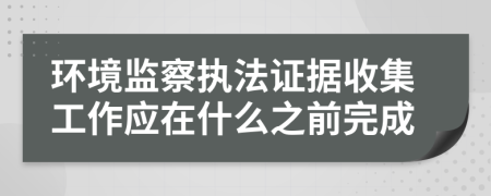 环境监察执法证据收集工作应在什么之前完成