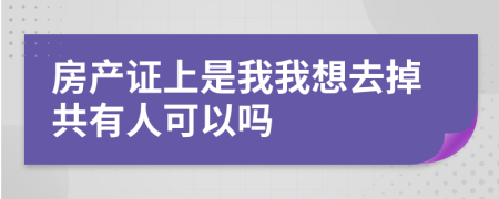 房产证上是我我想去掉共有人可以吗