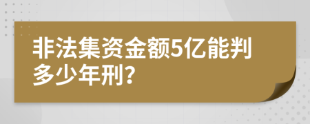 非法集资金额5亿能判多少年刑？