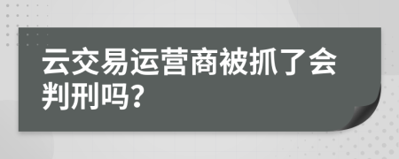 云交易运营商被抓了会判刑吗？