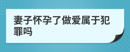 妻子怀孕了做爱属于犯罪吗