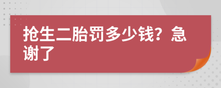 抢生二胎罚多少钱？急谢了