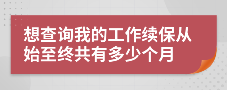 想查询我的工作续保从始至终共有多少个月