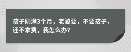 孩子刚满3个月，老婆要，不要孩子，还不拿费，我怎么办？