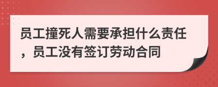 员工撞死人需要承担什么责任，员工没有签订劳动合同