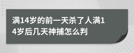 满14岁的前一天杀了人满14岁后几天神捕怎么判