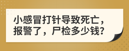 小感冒打针导致死亡，报警了，尸检多少钱？