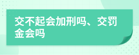 交不起会加刑吗、交罚金会吗