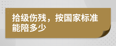 拾级伤残，按国家标准能陪多少