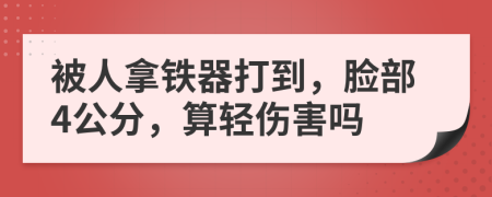 被人拿铁器打到，脸部4公分，算轻伤害吗
