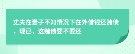 丈夫在妻子不知情况下在外借钱还赌债，现已，这赌债要不要还