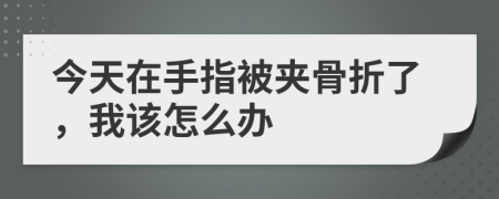 今天在手指被夹骨折了，我该怎么办