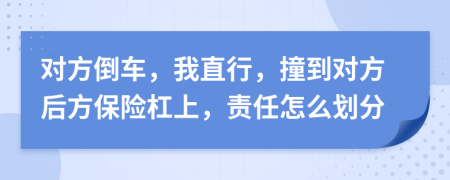 对方倒车，我直行，撞到对方后方保险杠上，责任怎么划分