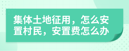 集体土地征用，怎么安置村民，安置费怎么办