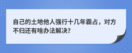 自己的土地他人强行十几年霸占，对方不归还有啥办法解决？