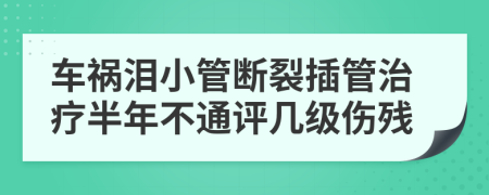 车祸泪小管断裂插管治疗半年不通评几级伤残